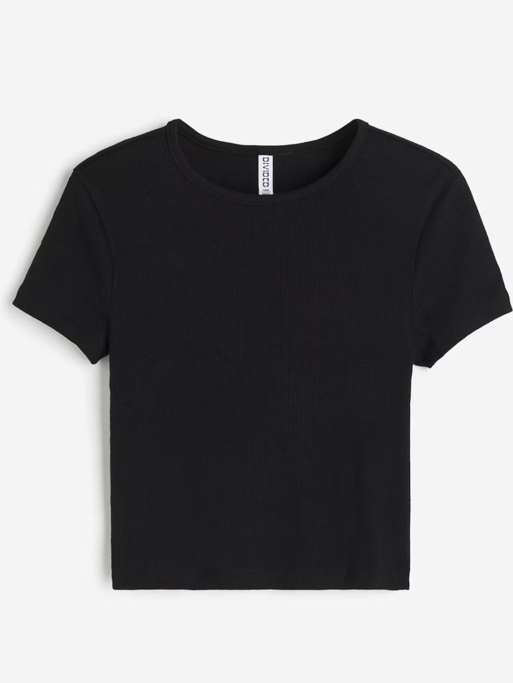 H&M Divided Little Black Ribbed Tee